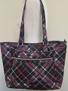 Vera Bradley Performance Twill Work Tote Bag - Paris Plaid (Excellent Condition!